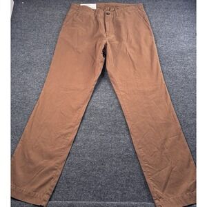 Billy Reid Pant Men's 38 Brown Standard Fit Wynn Chino Republic Twill Cotton EUC